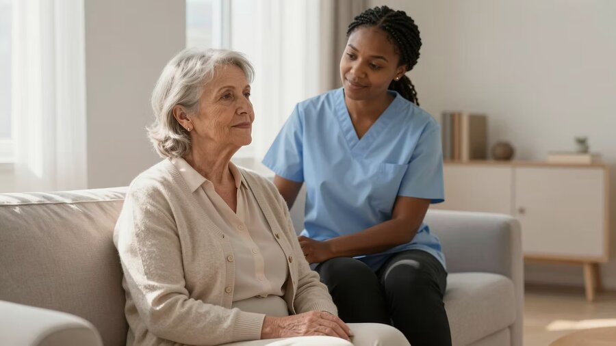 CareGrove carer supporting a client at home